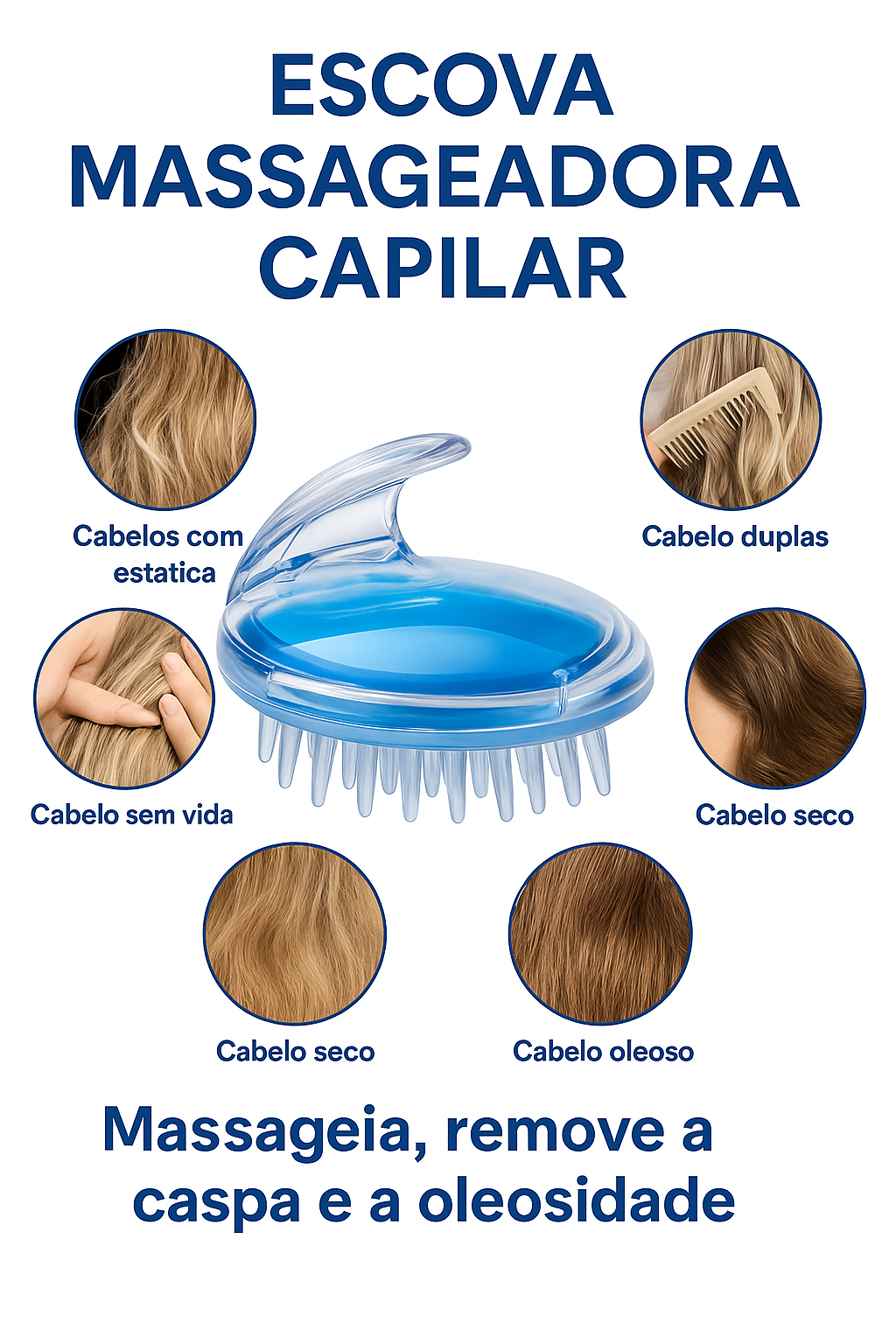 Escova Massageadora Capilar Plus